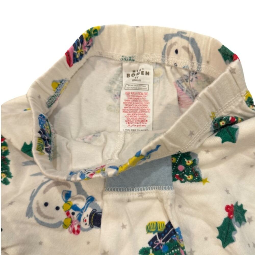 Mini Boden Kids' Festive Fun Fitted Two-Piece Cotton Pajamas 4T - Picture 5 of 5
